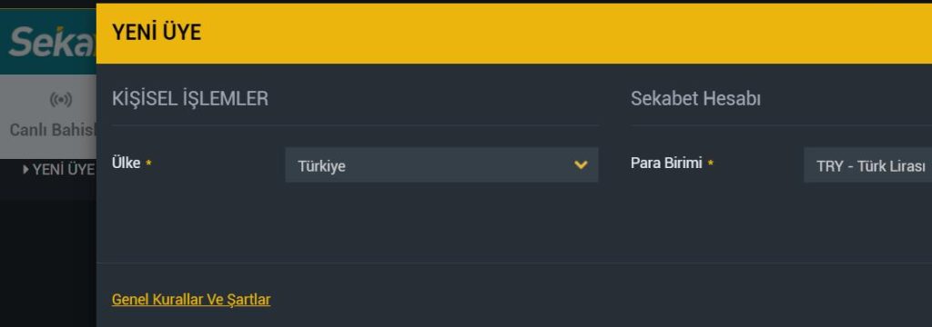 Sekabet Üye Ol