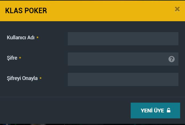 Poker üyelik