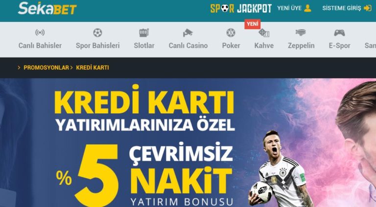 Sekabet Kredi Kartı Yatırım Bonusu