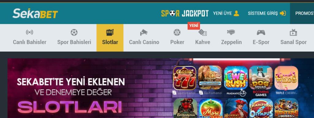 Sekabet slot oyunları